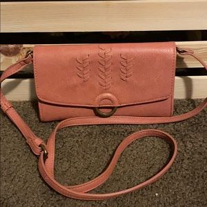 Pink over the shoulder hand bag